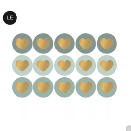 45x Sticker Hearts Chique Aqua