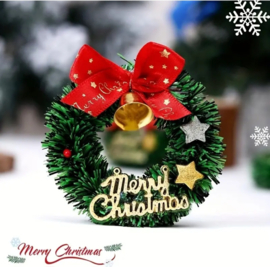 1x MINI kerstkrans - kerstmis - cadeaudecoratie -  poppenhuis