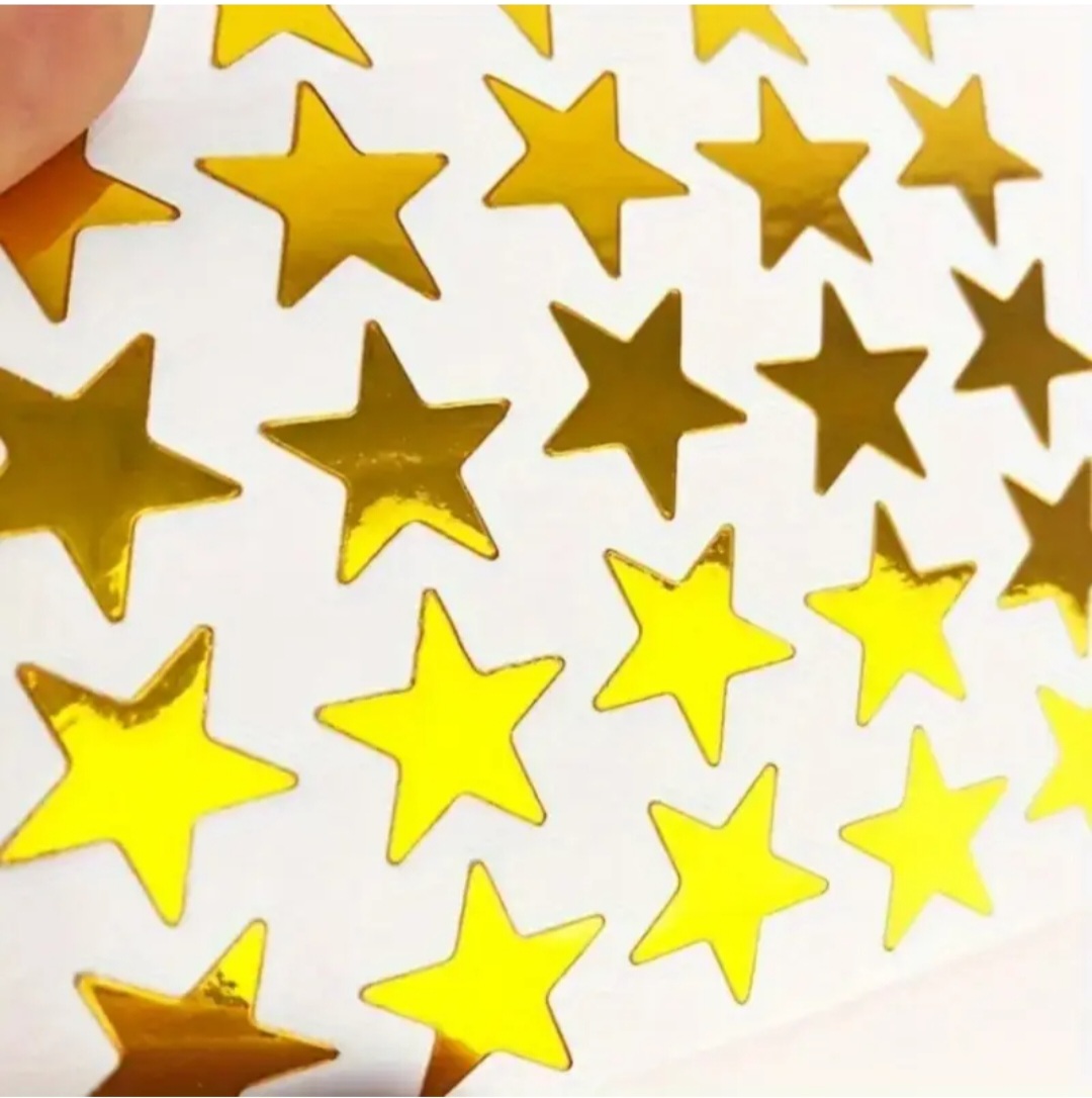 144 stickers ster goud