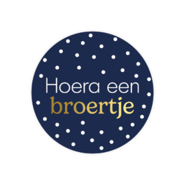 5x Sticker 'Hoera een broertje'