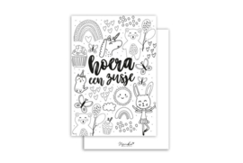 Nynke Ontwerpt Inkleurkaart Hoera een zusje