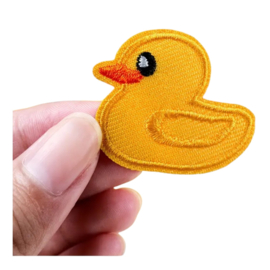 Embleem 2x  - eendje - badeendje - 3.1 x 3.6 cm - applicatie - opstrijken - strijken - patch