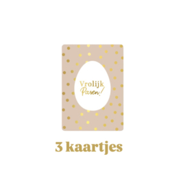 3 kleine kaartjes - Vrolijk pasen ! - paasbedankje - naamkaartje