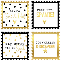 8x Sticker Sint Postzegel post uit spanje