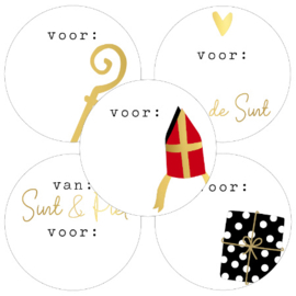 5x Sticker voor/van de SINT