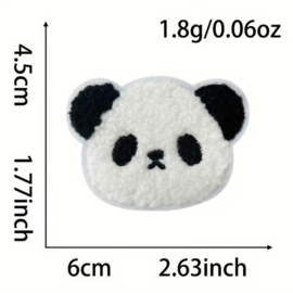 Embleem panda beer - 6 x 4.5 cm - applicatie - opstrijken - strijken