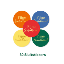 30 stickers - fijne Sinterklaas - sinterklaas - schoencadeau - 5cm - naam - voor - sint - piet
