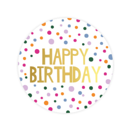 24x Sticker ' Happy Birthday' Confetti