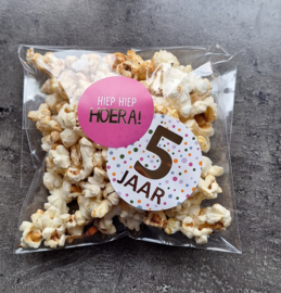 Traktatie set 10 Zakjes & 10 Stickers ' Hiep Hiep Hoera.!'