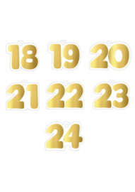 24 Luxe nummers aftelkalender 1-24 - Adventskalender -
