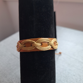 Bruin leren armband ovaal