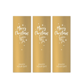 10x Kerstlabel goud lang