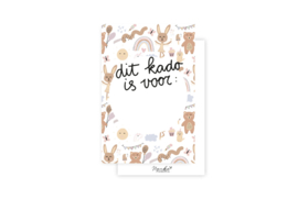 Mini kaartje " dit kado is voor: " meisje