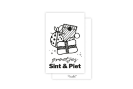 Nynke Ontwerpt Mini Kaartje 'Groetjes Sint & Piet