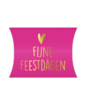 2x Gondeldoosje "Fijne Feestedagen" Funky color pink Kerst