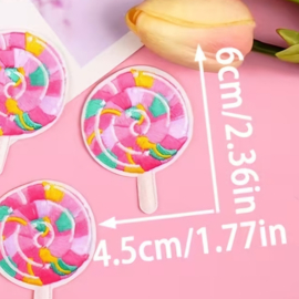 Embleem- IJsje - ijs - lolly -  6 x 4.5 cm - applicatie - opstrijken - strijken