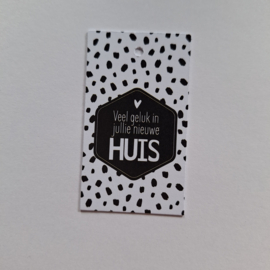 3x Cadeaulabel  " Veel geluk in jullie nieuwe HUIS"