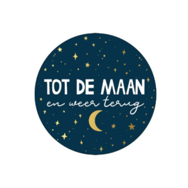 10x "Tot de maan en terug" blauw