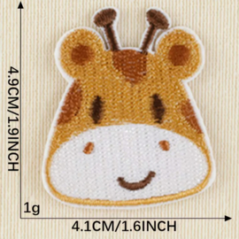Embleem  - giraf - giraffe - 4.9 x 4.1cm - applicatie - opstrijken - strijken - patch