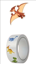 500x Stickers op rol Dino