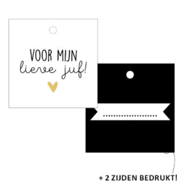 3x Cadeaulabel " voor mijn lieve juf! "