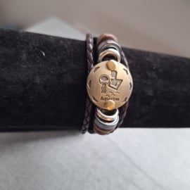 Zwart leren armband waterman