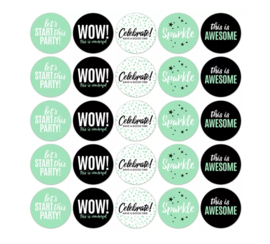 10x Sticker "wow" mint