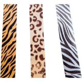 3x 5m Sierlint luipaard - zebra - tijger - dierenprint - jungle - leuk inpakken - sierlint