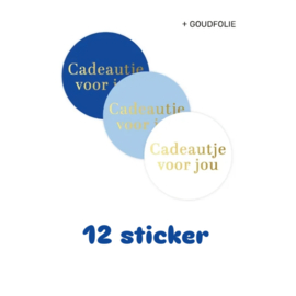 12x sticker - blauw - cadeautje voor jou - leuk inpakken - Sluitstickers  - cadeausticker