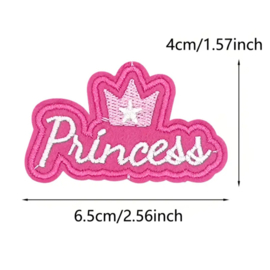 Embleem  - princess - 4 x 6.5 cm - applicatie - opstrijken - strijken - patch