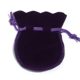 5x zakje velours Paars 9x12cm