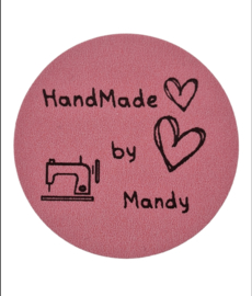 Gepersonaliseerde Sticker HandMade Naaimachine ROZE