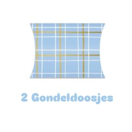 2x Gondeldoosje - blauwe ruit - cadeaubon inpakken - let op formaat