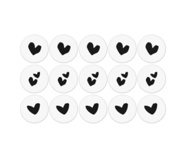 9x Sticker  hartje zwart