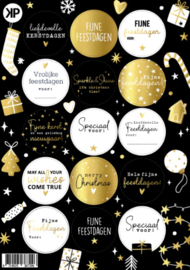 A5 Stickervel Luxe kerst Zwart Goud