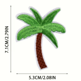 Embleem palmboom - tropische -  7 x 5 cm - applicatie - opstrijken - strijken