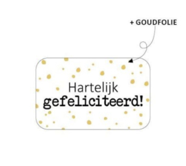 10x Sticker rechthoek Gefeliciteerd