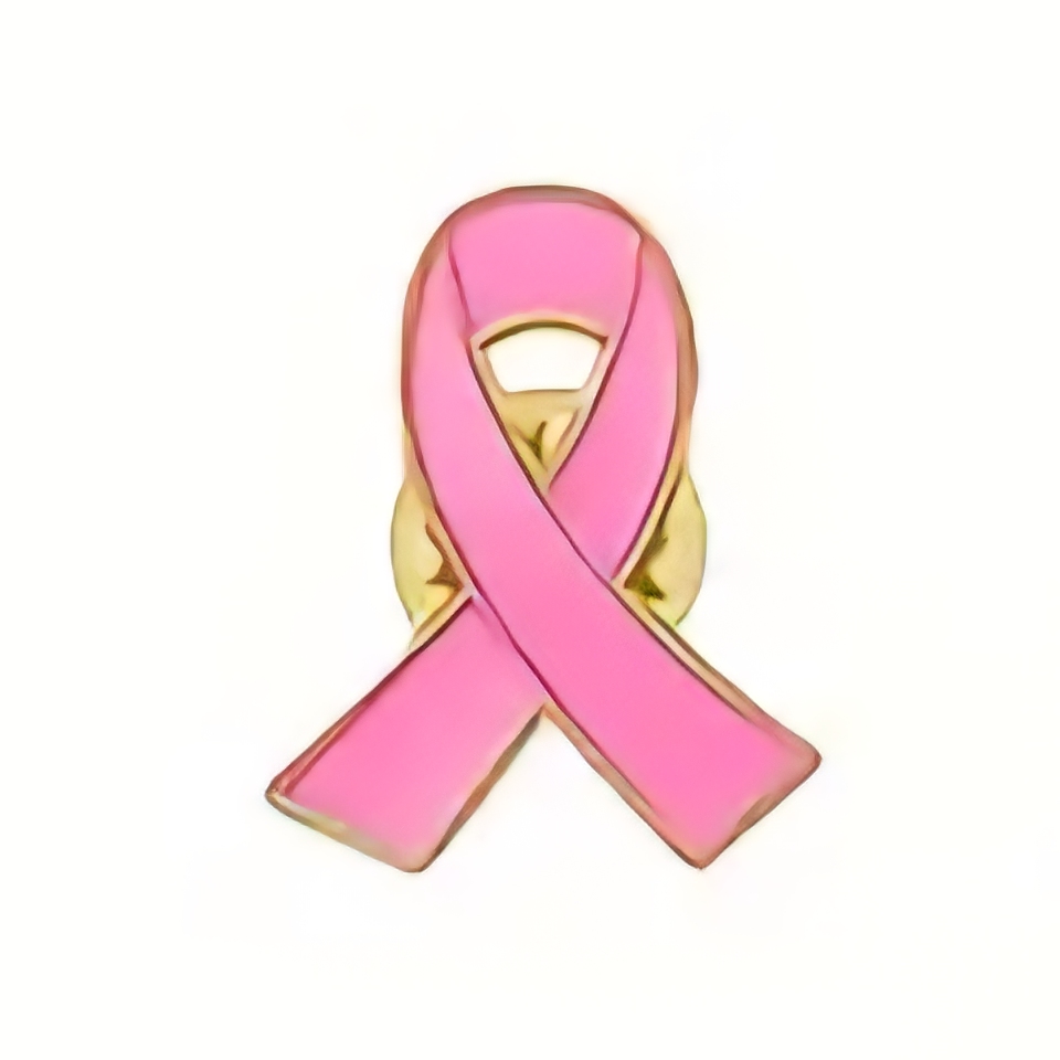 5x Pink pin strik lint goudlook pink ribbon