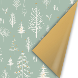 3M Cadeaupapier Kerst Salie/Mint met goud