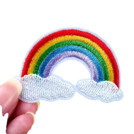 Embleem- Regenboog -  5.5 x 3.5 cm - applicatie - opstrijken - strijken