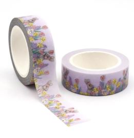 Washi Tape Paars pasen Goudfolie