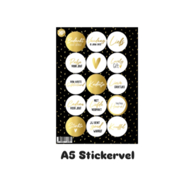 Stickervel A5 Zwart en goud - stickers -