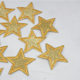 Embleem Ster - stars - 6.5 x 3.5 cm - applicatie - opstrijken - strijken - patch