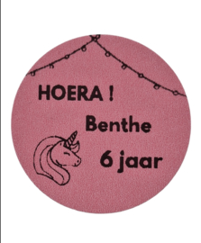 Gepersonaliseerde Stickers eenhoorn ROZE