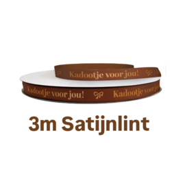 3m Satijnlint goudfolie Kadootje voor jou! - bruin - herfst - bronsfolie  - sierlint -