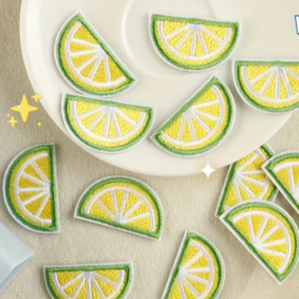 Embleem - 3 stuks - lemon - citroen - mix - geel - margriet - applicatie - opstrijken - strijken - patch