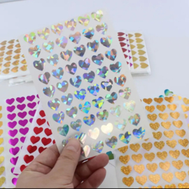 60 Zilveren holografische mini hartjes