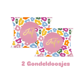 2x Gondeldoosje - Leopard color JUF - school - leerkracht