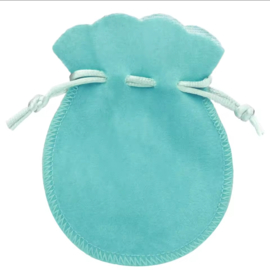 5x zakje velours Turquoise 9x12cm