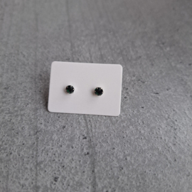 Oorbel Fake diamant donker groen